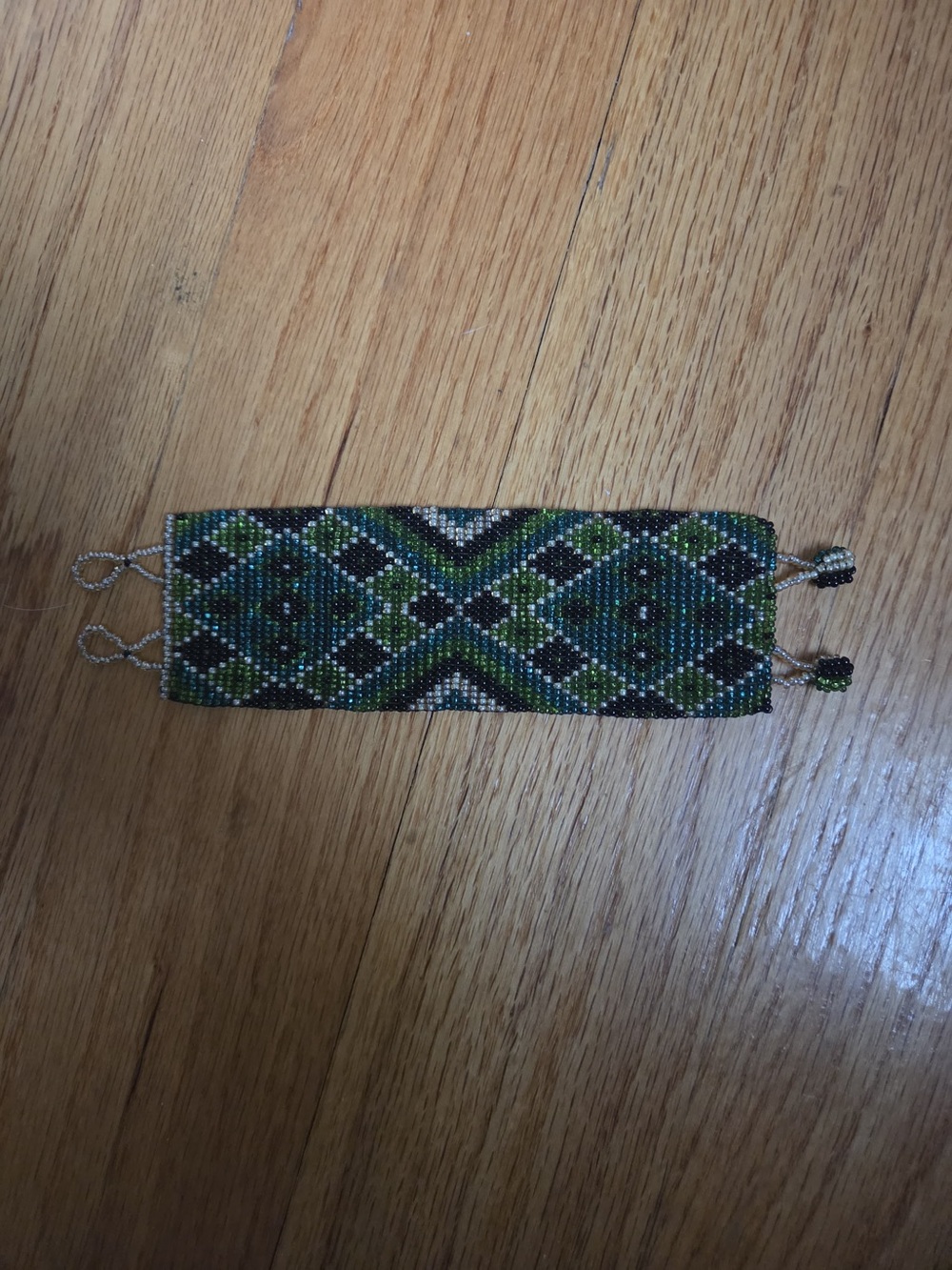 Handmade Green Beaded Bracelet